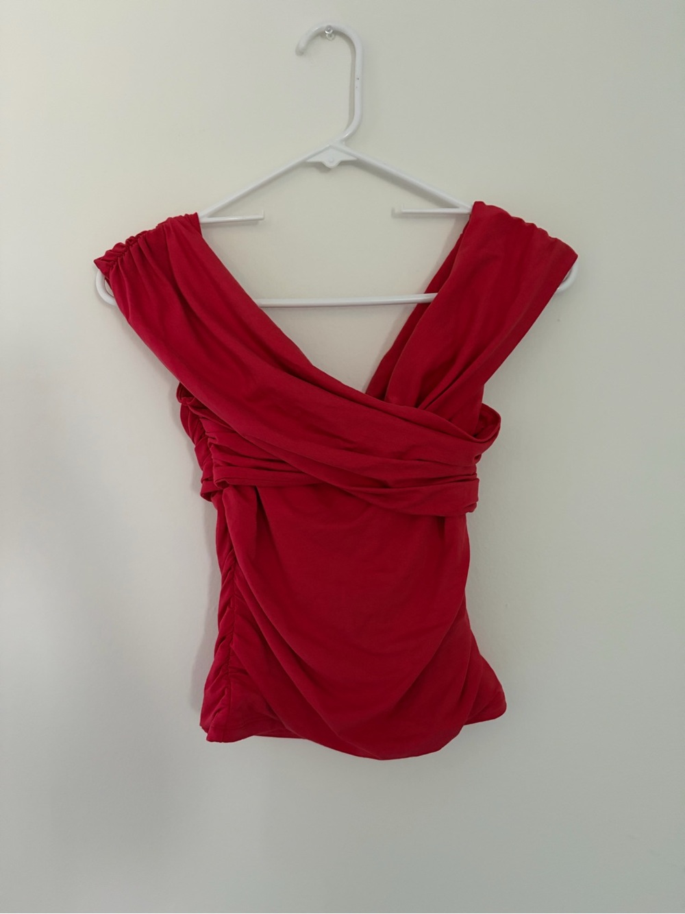 Abercrombie & Fitch Women's Red Wrap-Style Top